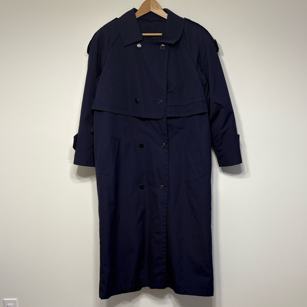 Vintage Navy Blue Trench Coat